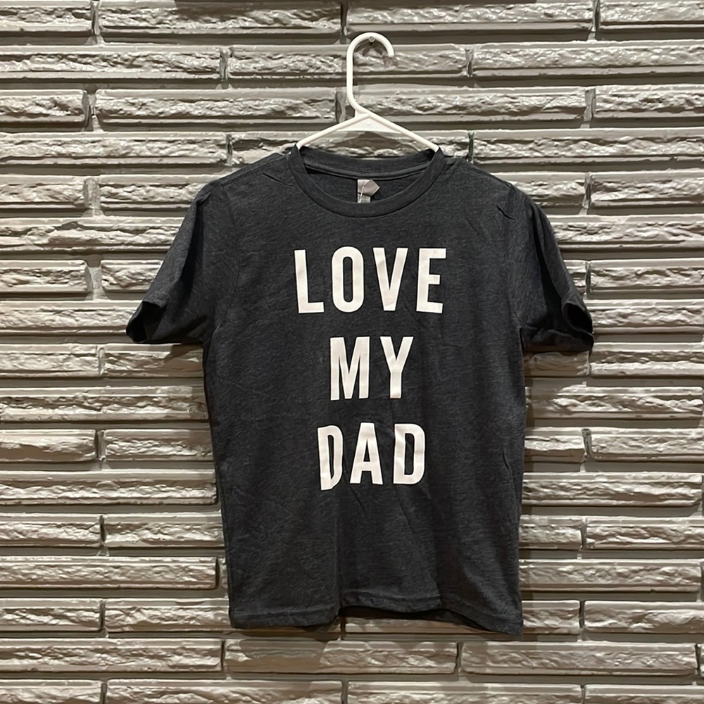 Love My Dad Graphic Kids T Shirt Grey Heather New With Tags
